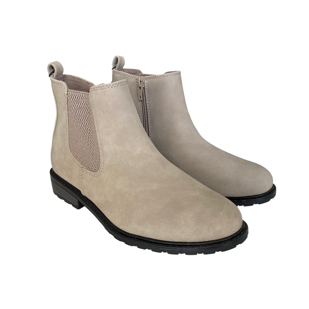 White Mountain Cooper Taupe Chelsea Ankle Boots Side Zip Women 6.5M New